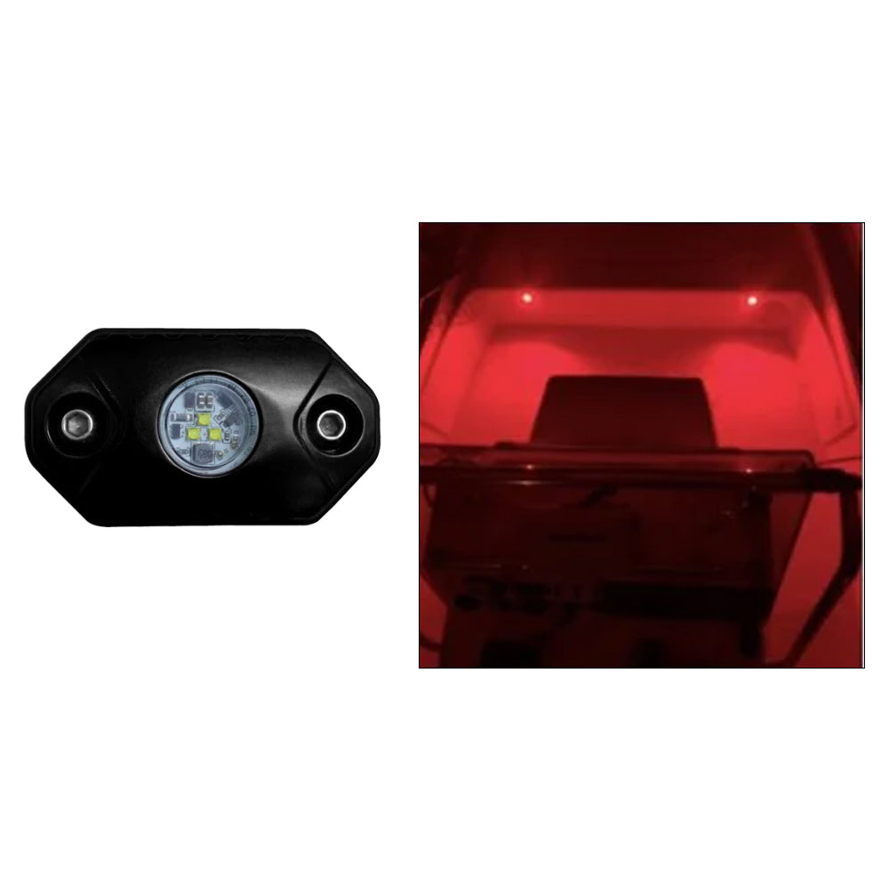 Black Oak Rock Accent Light  Red  Black Housing  RLR
