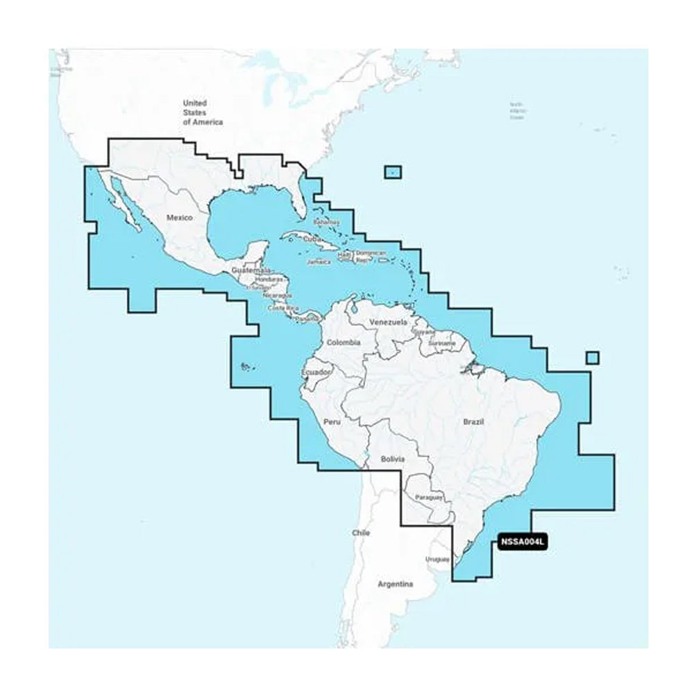 Garmin Navionics NSSA004L  Mexico the Caribbean to Brazil  Inland  Coastal Marine Chart 010C128520