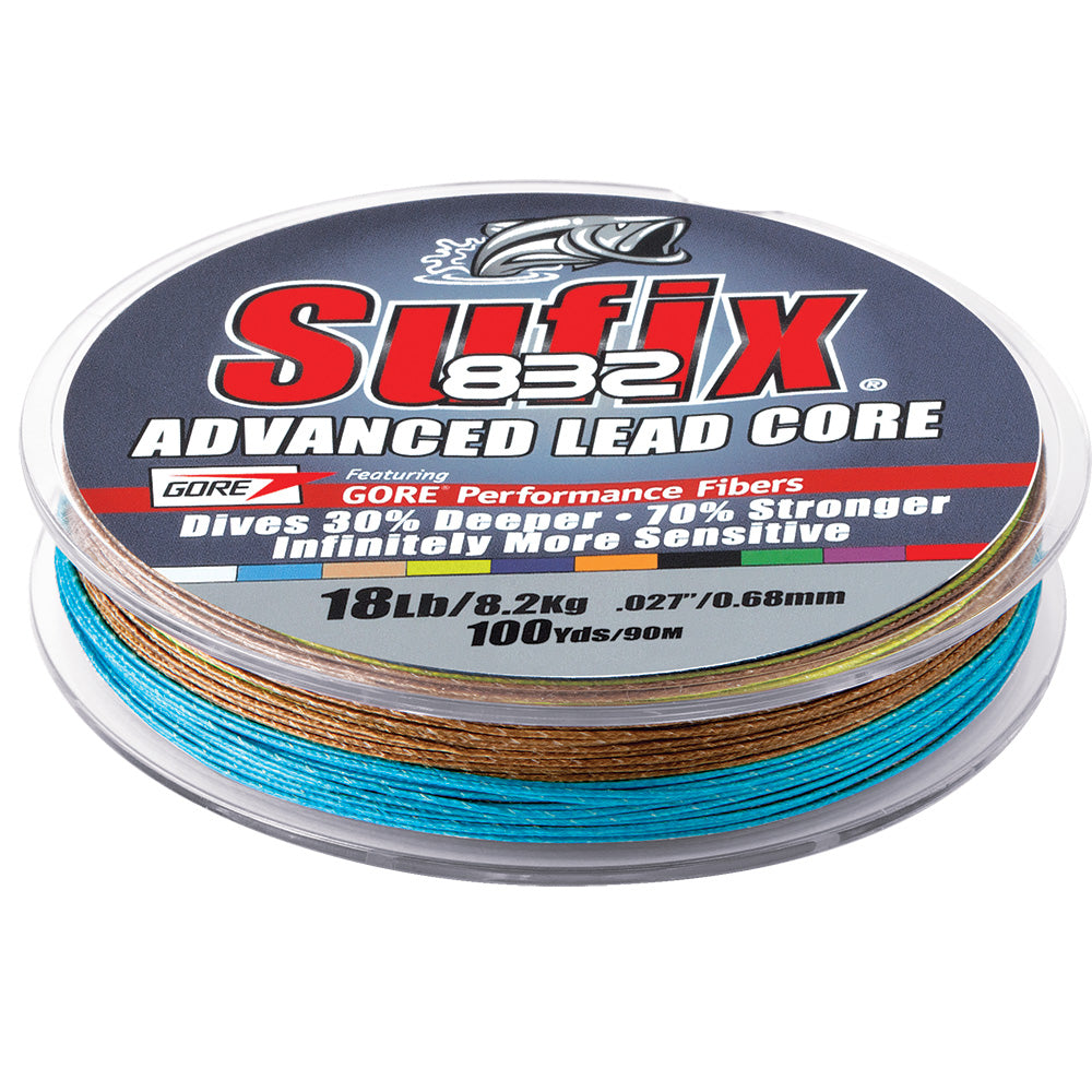 Sufix 832 Advanced Lead Core  12lb  10Color Metered  100 yds 658112MC