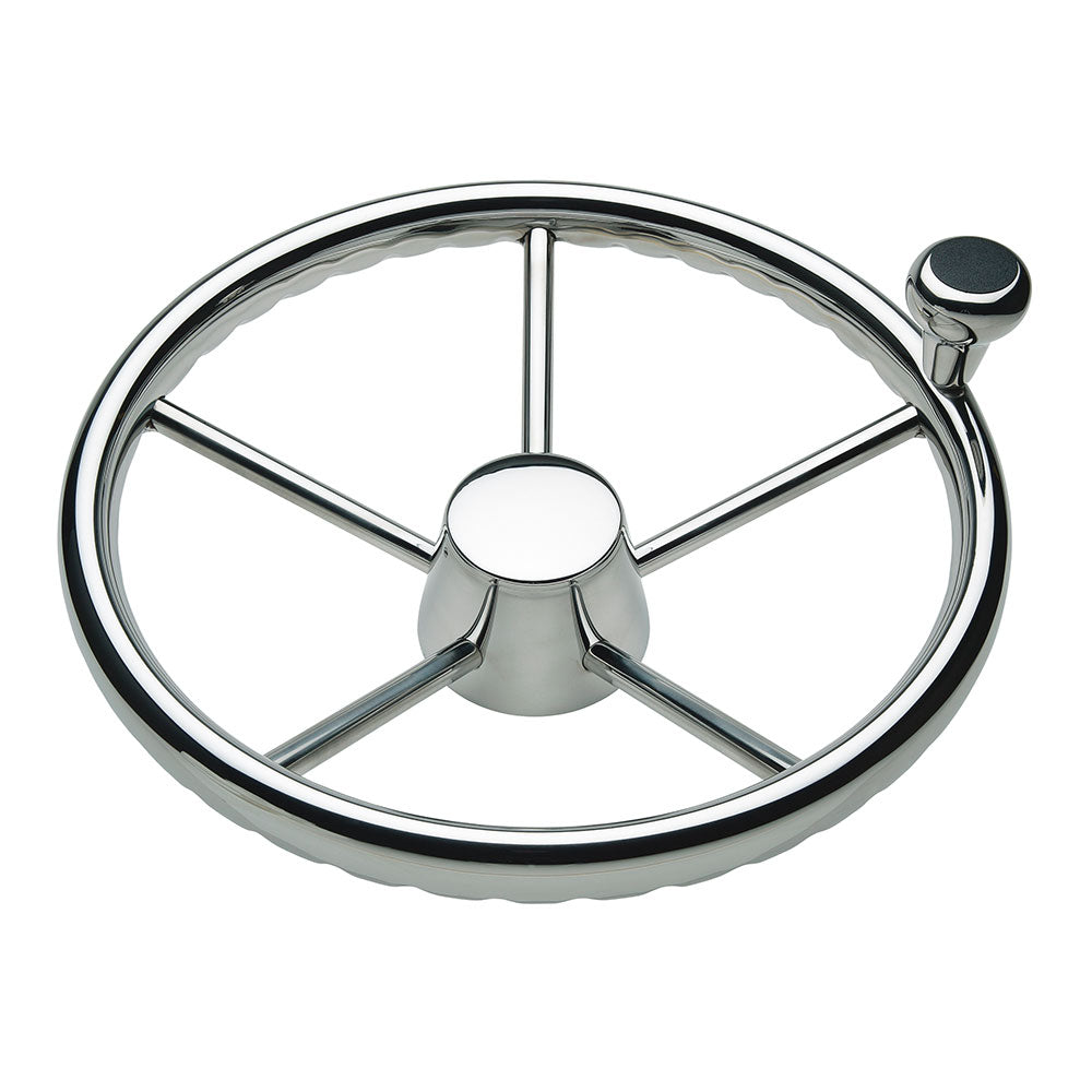 Schmitt Marine 170 Finger Grip Destroyer 5Spoke 155 Stainless Steel Cap 34 Tapered Shaft wKnob 1731521FGKR