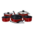 Magma Nestable 10 Piece Induction NonStick Enamel Finish Cookware Set  Magma Red A10366MR2IN
