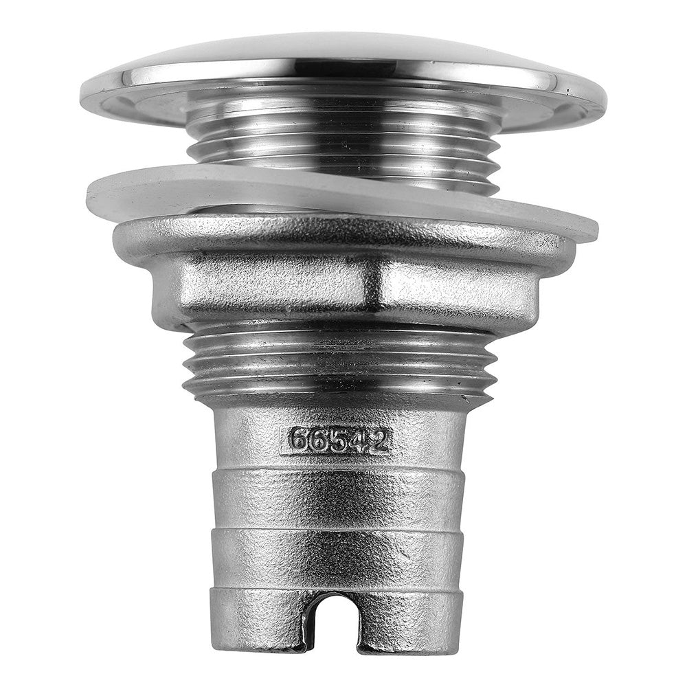 Attwood Stainless Steel ThruHull Short Straight Barbed  1 Inner Diameter  665423