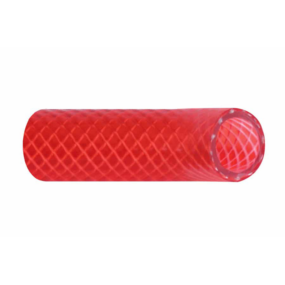 Trident Marine 12 x 50 Boxed Reinforced PVC FDA Hot Water Feed Line Hose  Drinking Water Safe  Translucent Red 1660126